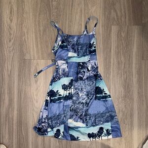 Charlotte Russe Blue Aqua Print Sundress